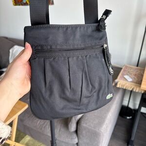 Lacoste Black Messenger Bag for Men